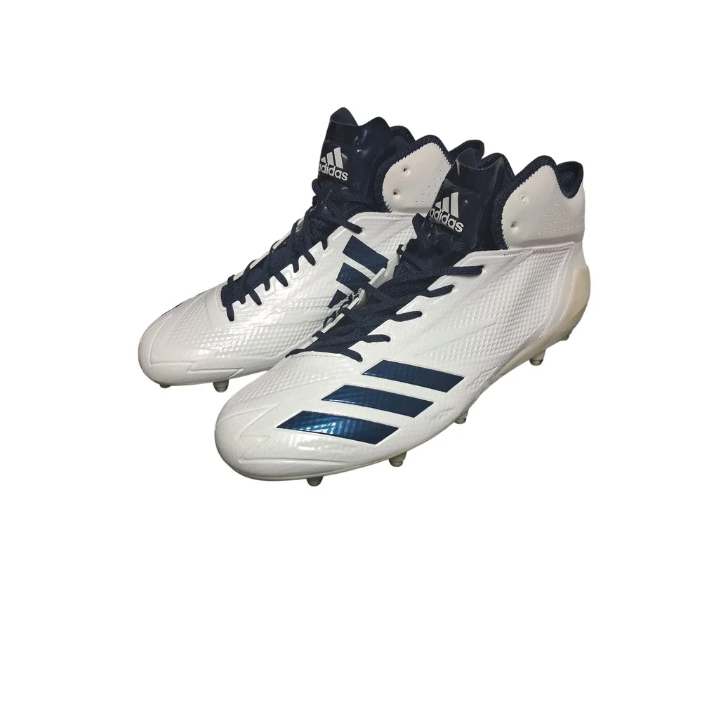 adidas Adizero 5-Star 6.0 Mid Football Cleats White Navy Men's Size 13 New